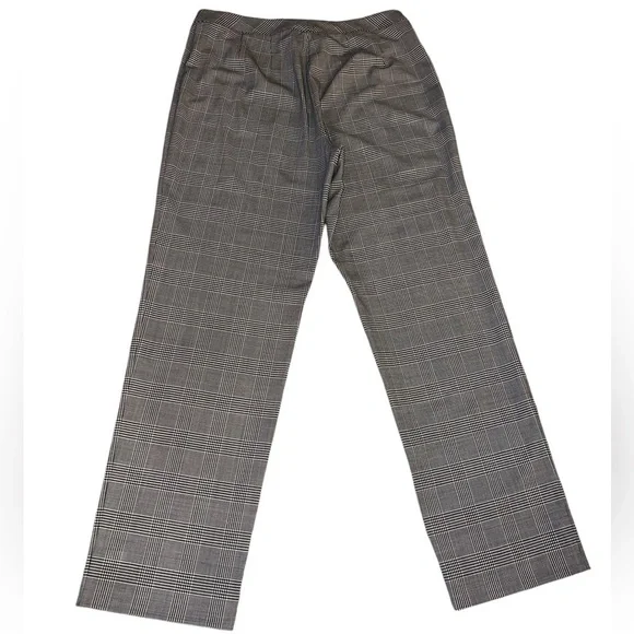 EUC St. John Wool Spandex Stretch Trouser Dress Pant Black Cream Plaid Size 12 - Picture 3 of 14